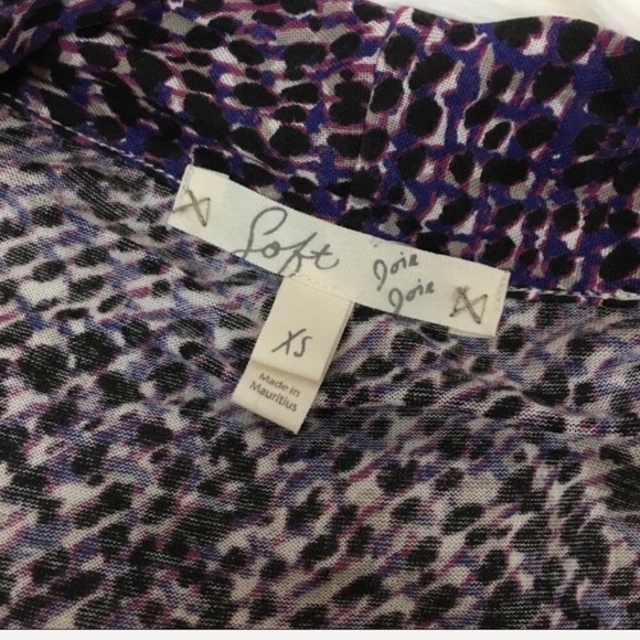 ✨5 FOR $25✨ Soft Joie Ester Purple Patterned Drape Neck Top - Picture 5 of 8
